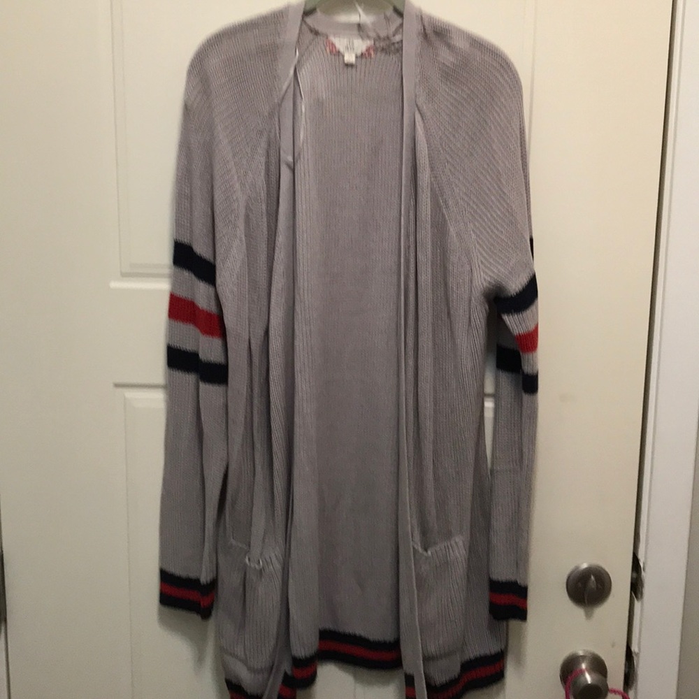 Grey sweater cardigan